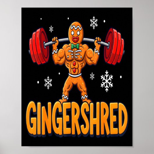 Christmas Gingershred Gym Bodybuilding Funny Ginge Poster (Voorkant)