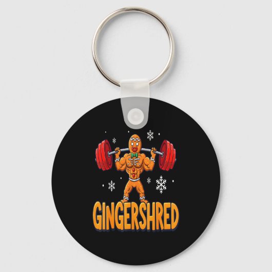 Christmas Gingershred Gym Bodybuilding Funny Ginge Sleutelhanger (Voorkant)