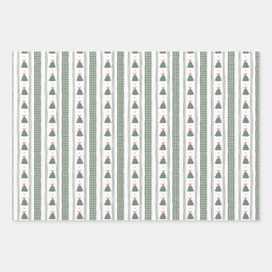 Christmas Gingham Ribbon  Inpakpapier Vel (Voorkant 2)