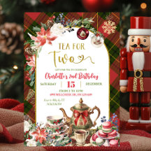 Christmas Gingham Tea For Two 2nd Birthday