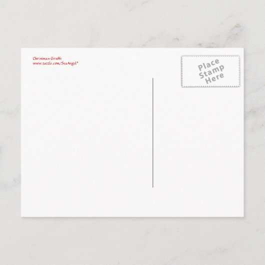 Christmas Giraffe Aankondigingskaart (Achterkant)