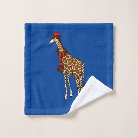 Christmas Giraffe Bad Handdoek (Wasdoekje)
