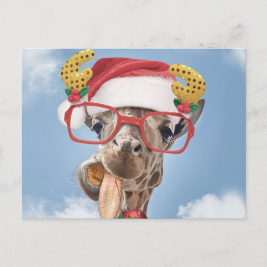 Christmas giraffe briefkaart (Voorkant)