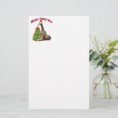 Christmas Giraffe Briefpapier (Staand voorkant)
