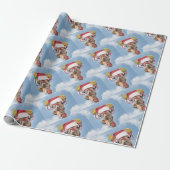 Christmas giraffe cadeaupapier (Uitgerold)
