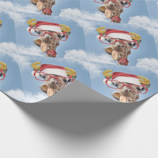 Christmas giraffe cadeaupapier (Hoek)