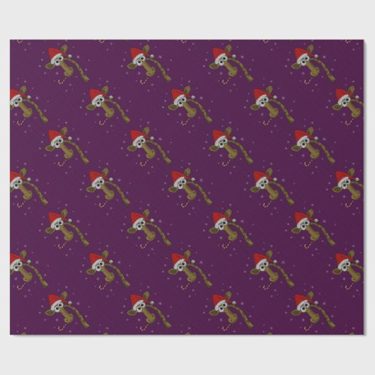 Christmas Giraffe Cadeaupapier (Vlak)