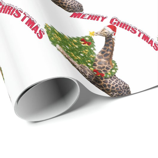 Christmas Giraffe Cadeaupapier (Rol Hoek)