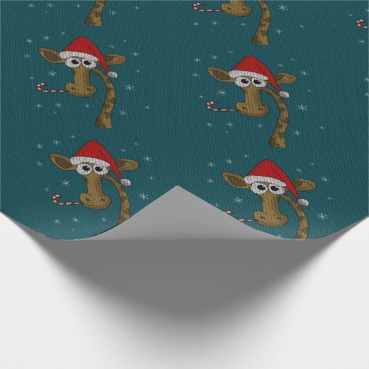 Christmas Giraffe Cadeaupapier (Hoek)