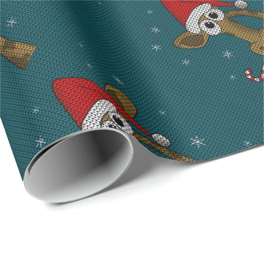 Christmas Giraffe Cadeaupapier (Rol Hoek)