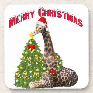 Christmas Giraffe Drankjes Onderzetter