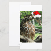 Christmas Giraffe Feestdagenkaart (Voorkant / Achterkant)