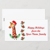 Christmas Giraffe Feestdagenkaart (Voorkant / Achterkant)