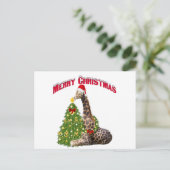 Christmas Giraffe Feestdagenkaart (Staand voorkant)