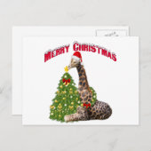 Christmas Giraffe Feestdagenkaart (Voorkant / Achterkant)