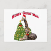 Christmas Giraffe Feestdagenkaart (Voorkant)