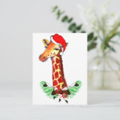 Christmas Giraffe Feestdagenkaart (Staand voorkant)