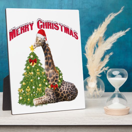 Christmas Giraffe Fotoplaat (Zijkant)