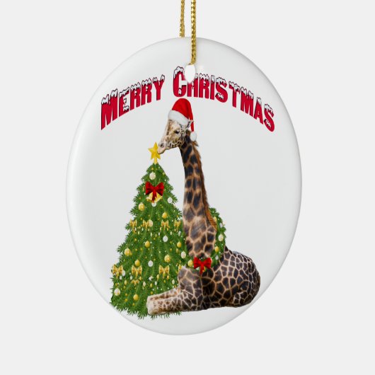 Christmas Giraffe Keramisch Ornament (Rechts)