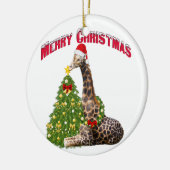 Christmas Giraffe Keramisch Ornament (Links)