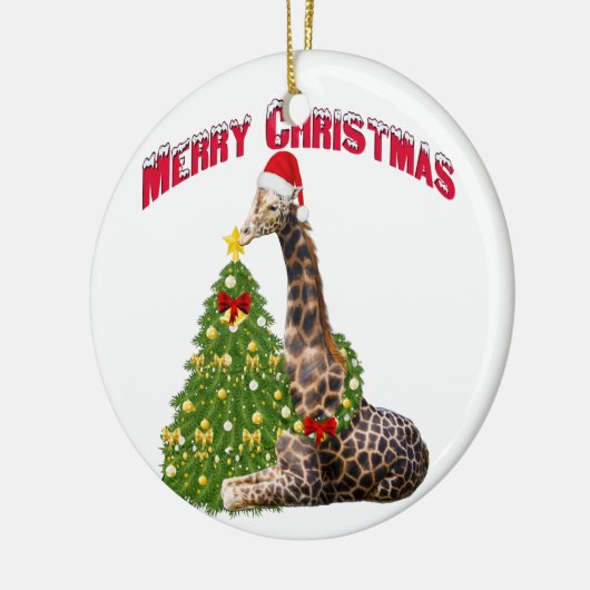 Christmas Giraffe Keramisch Ornament (Links)