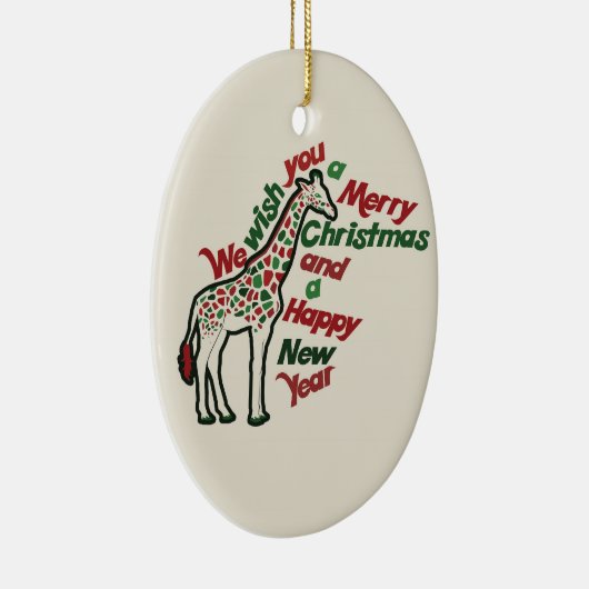 Christmas Giraffe Keramisch Ornament (Rechts)