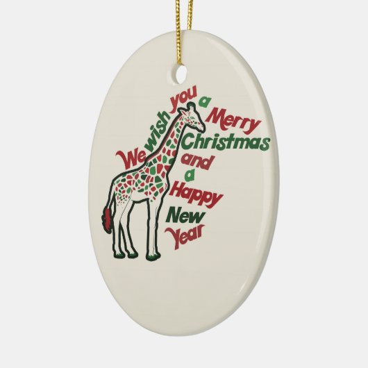 Christmas Giraffe Keramisch Ornament (Links)