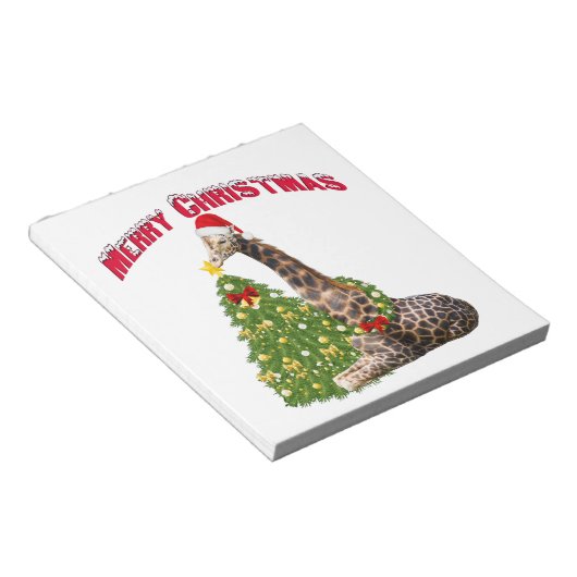 Christmas Giraffe Notitieblok (Schuin)