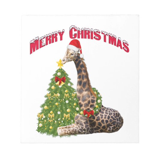 Christmas Giraffe Notitieblok (Voorkant)