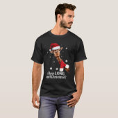 Christmas Giraffe Santa Hat Hoe lang tot Kerstmis T-shirt (Voorkant volledig)