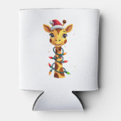 Christmas Giraffe Santa Hat Lights Giraffe Men Wom Blikjeskoeler (Voorkant)