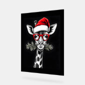 Christmas Giraffe Santa Hat Pajama Gift Familiemat Acryl Bord (Hoek)