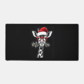 Christmas Giraffe Santa Hat Pajama Gift Familiemat Bureaumat (Voorkant)
