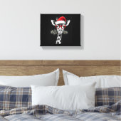 Christmas Giraffe Santa Hat Pajama Gift Familiemat Canvas Afdruk (Insitu (Slaapkamer))
