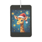 Christmas Giraffe Santa Hat Starry Night Holiday L Luchtverfrisser (Voorkant)