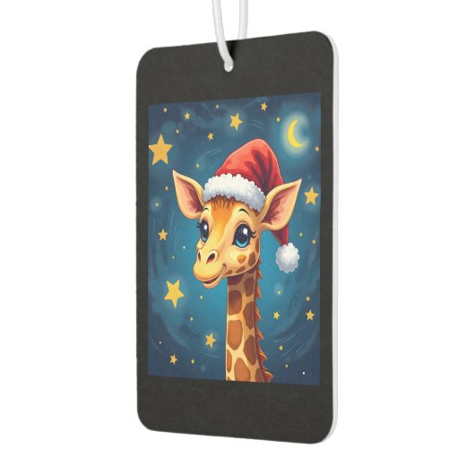 Christmas Giraffe Santa Hat Starry Night Holiday L Luchtverfrisser (Links)