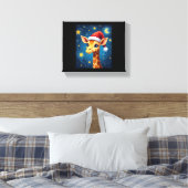 Christmas Giraffe Santa Hat Sterrennacht Holiday L Canvas Afdruk (Insitu (Slaapkamer))