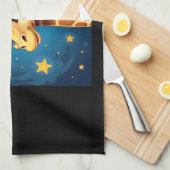 Christmas Giraffe Santa Hat Sterrennacht Holiday L Theedoek (Quarter Fold)