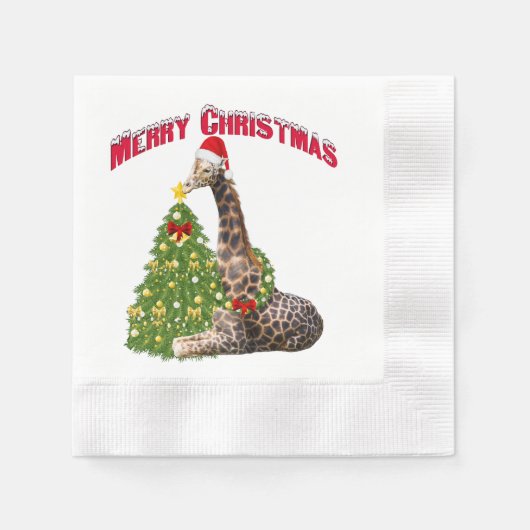 Christmas Giraffe Servet (Voorkant)