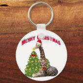Christmas Giraffe Sleutelhanger (Voorkant)