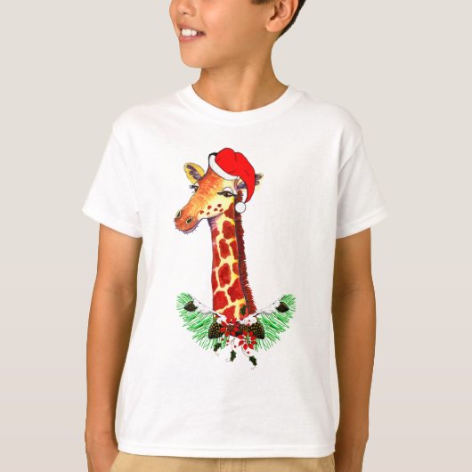 Christmas Giraffe T-shirt (Voorkant)