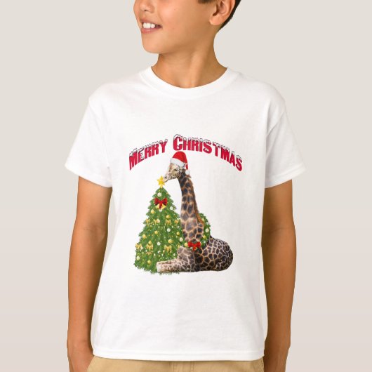 Christmas Giraffe T-shirt (Voorkant)