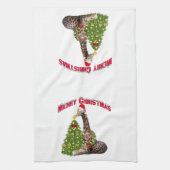 Christmas Giraffe Theedoek (Verticaal)