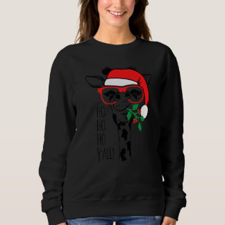 Christmas Giraffe With Glasses Santa Hat Xmas Trui