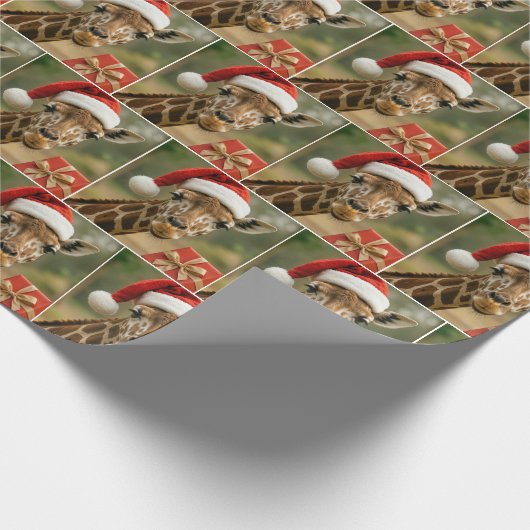 Christmas Giraffe With Holiday Gift Cadeaupapier (Hoek)