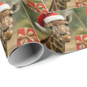 Christmas Giraffe With Holiday Gift Cadeaupapier (Rol Hoek)