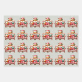 Christmas Girl Baby Red Fox Sofa Zittend Inpakpapier Vel (Voorkant 2)