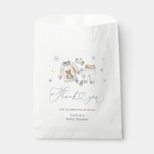 Christmas Girl Baby shower Dank u Bedankzakje (Voorkant)