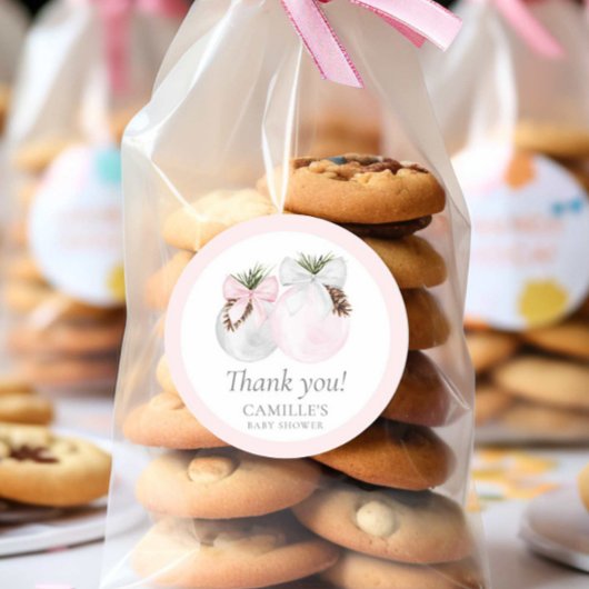 Christmas Girl Baby shower Dank u Ronde Sticker