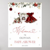 Christmas Girl Baby shower Welkom Poster (Voorkant)